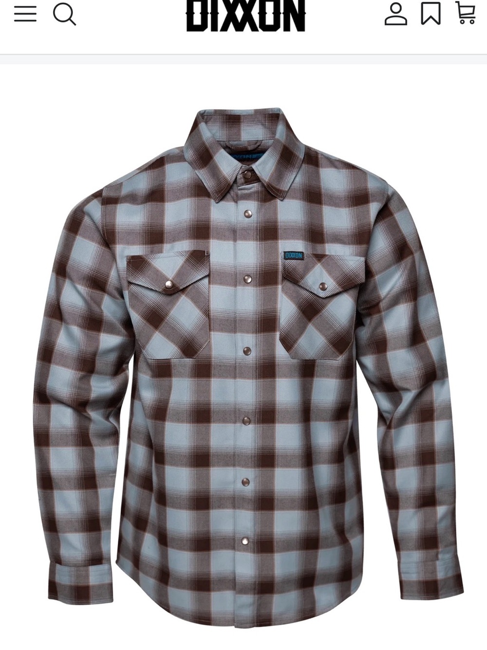 DIXXON Men's Blue and Gray Plaid Button-Down Shirt - Picture 3 of 3
